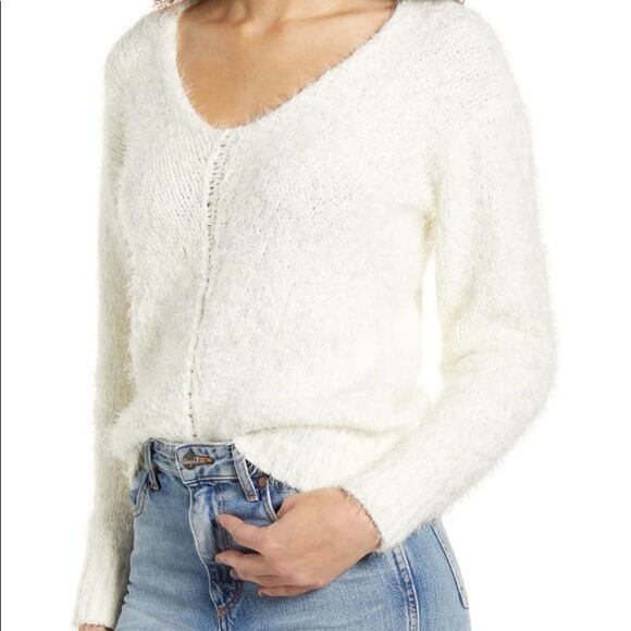 BP. V-Neck Eyelash Chenille Sweater (UC11) - Picture 1 of 7